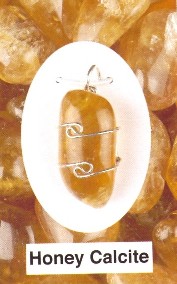 Honey Calcite Wire Wrapped Pendants