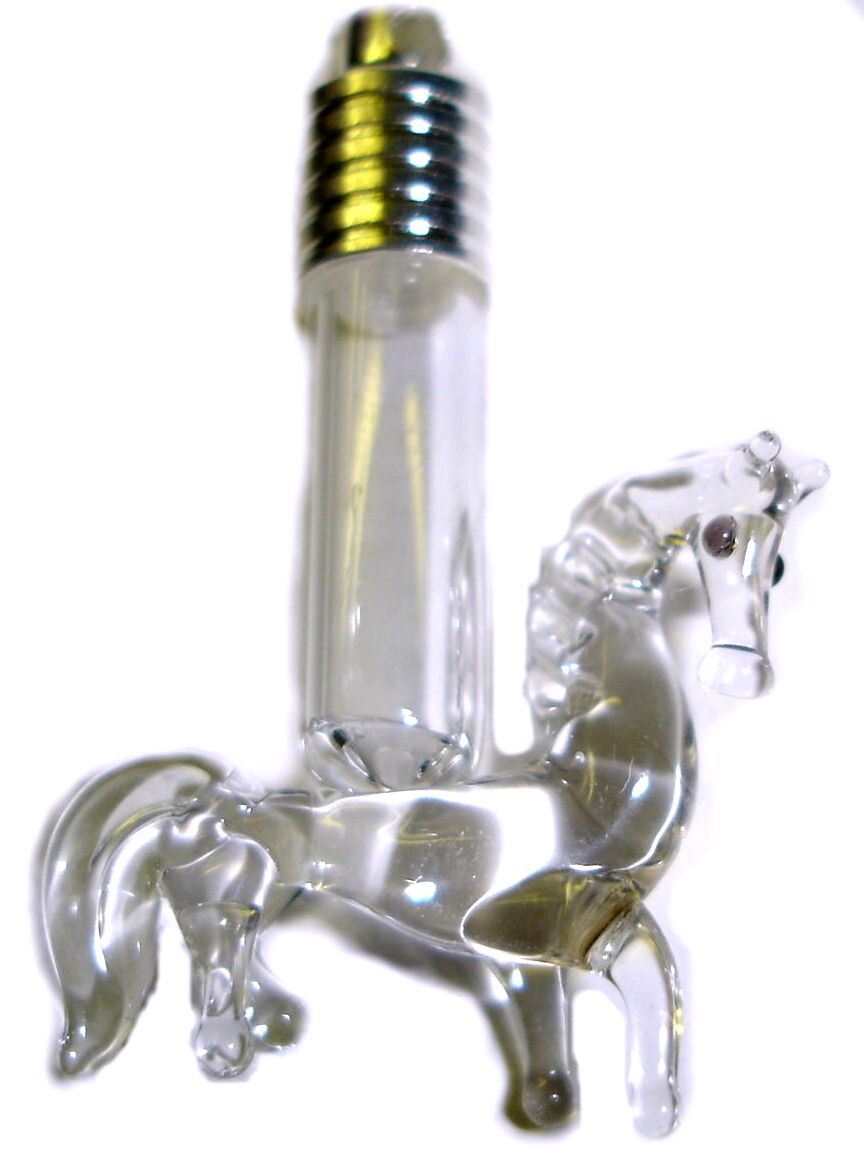 Clear Horse Glass Vial Pendants, Custom Made