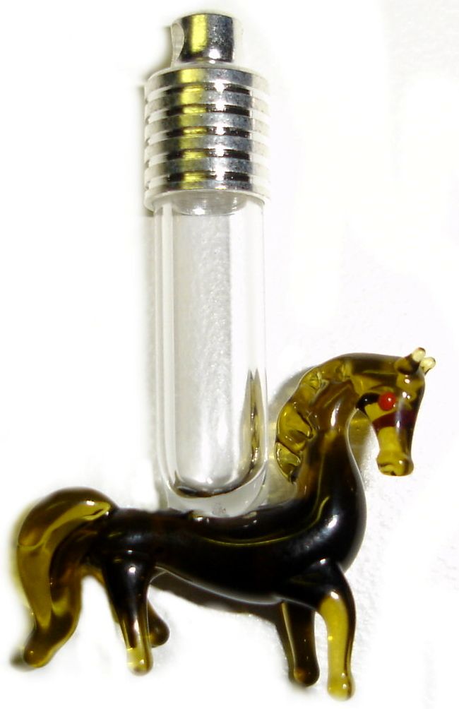 Dark Horse Glass Vial Pendants, Custom Made