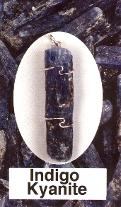 Indigo Kyanite Wire Wrapped Pendant