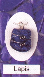 Lapis Wire Wrapped Stone Pendants