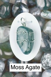 Moss Agate Wire Wrapped Pendants