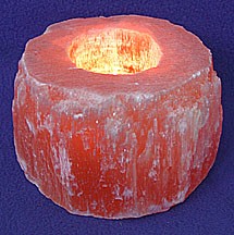 Peach Selenite Candle Holder