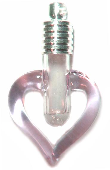 Pink Heart Glass Vial Pendants, Custom Made