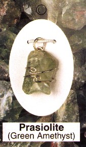 Prasiolite Green Amethyst Wire Wrapped Stone Pendants