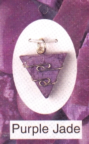 Purple Jade Wire Wrapped Stone Pendants