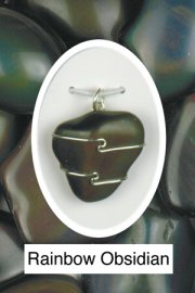 Rainbow Obsidian Wire Wrapped Stone Pendants