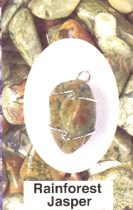 Rainforest Jasper Wire Wrapped Stone Pendants