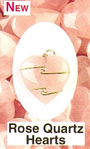 Rose Quartz Hearts Wire Wrapped Stone Pendants