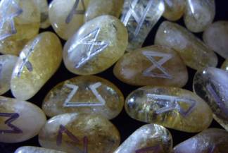 Citrine Stone Futhark Runes