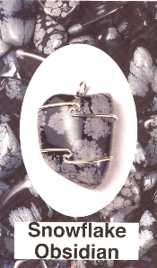 Snowflake Obsidian Wire Wrapped Stone Pendants