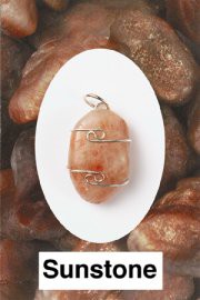 Sunstone Wire Wrapped Stone Pendants