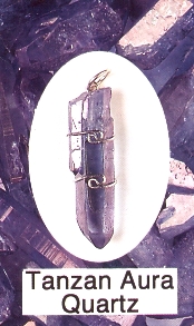 Tanzan Aura Quartz Wire Wrapped Stone Pendants