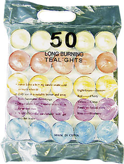 TEALIGHT -SCENTED CANDLES (BAG 50 ASTD)