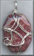 Thulite Wire Wrapped in Sterling Silver Wire