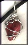 Thulite Wire Wrapped in Sterling Silver Wire