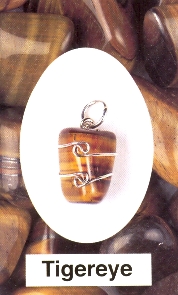 Tiger Eye Wire Wrapped Stone Pendants