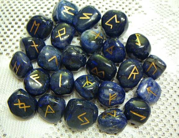 Dumortierite Stone Futhark Runes
