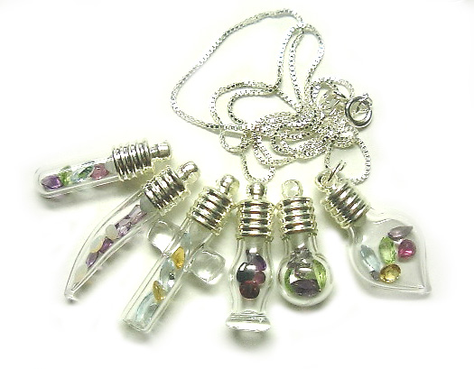 Glass Vial Pendants, Custom Made