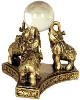 3 Elephant Crystal Ball Display Set