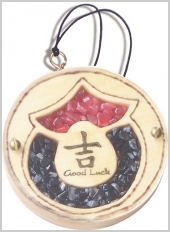 Snowflake Obsidian CHINESE GOOD LUCK CHARM