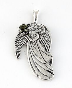 Moldavite Angel Pendants