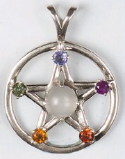 Pentacle Moon Chakra Pendants