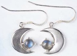 Azeztulite Moon Earrings