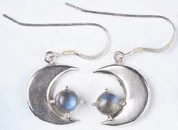 14K Gold Moon Earrings