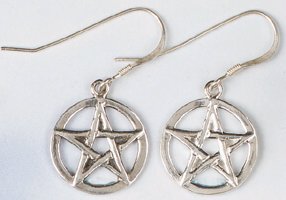 14K Gold Pentacle Earrings