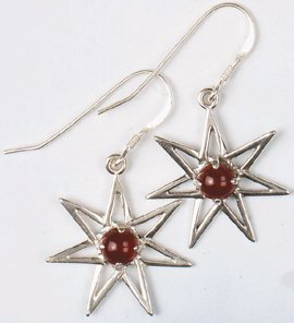 Azeztulite Pleiadian Earrings, 7 Point Star