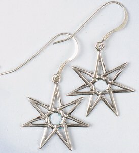 Pleiadian Earrings, 7 Point Star