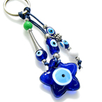 EVIL EYE PROTECTION STAR KEYCHAIN and BLESSING