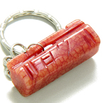 MONEY TALISMAN LUCKY PURSE RED JADE KEYCHAIN