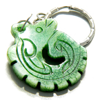 LUCKY and PROTECTION DRAGON GREEN JADE KEYCHAIN