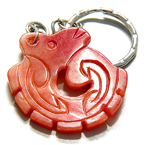 LUCKY and PROTECTION DRAGON RED JADE KEYCHAIN