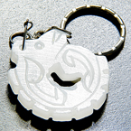 LUCKY and PROTECTION DRAGON WHITE JADE KEYCHAIN