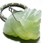 LUCKY and PROTECTION DRAGON GREEN JADE KEYCHAIN