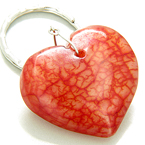 LOVE TALISMAN LUCKY HEART RED JADE KEYCHAIN