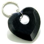 LOVE TALISMAN LUCKY HEART BLACK JADE KEYCHAIN