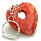 LOVE TALISMAN LUCKY HEART RED JADE KEYCHAIN