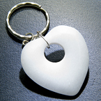 LOVE TALISMAN LUCKY HEART WHITE JADE KEYCHAIN