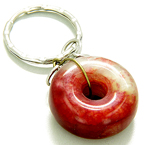 LUCKY DONUT RED JADE KEYCHAIN