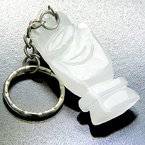 LUCKY EYE and HAND WHITE JADE KEYCHAIN