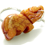 LUCKY ELEPHANT ANTIQUE JADE KEYCHAIN