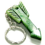 LUCKY ARROWHEAD GREEN JADE Keychain