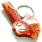 LUCKY and PROTECTION AX RED JADE KEYCHAIN