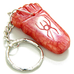 LUCKY and PROTECTION FOOT RED JADE KEYCHAIN