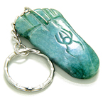 LUCKY and PROTECTION FOOT GREEN JADE KEYCHAIN