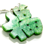 LUCKY CHARM SYMBOL GREEN JADE KEYCHAIN